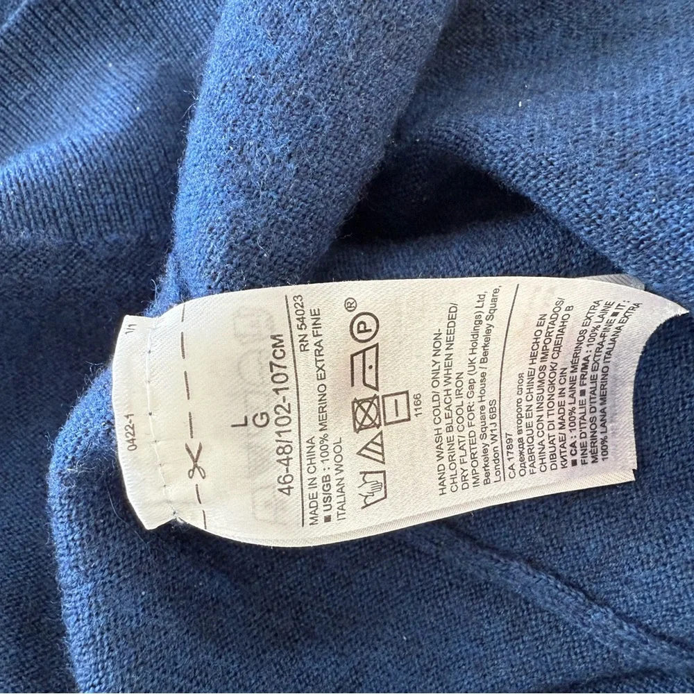 Banana Republic ITALIAN MERINO CREW-NECK SWEATER L